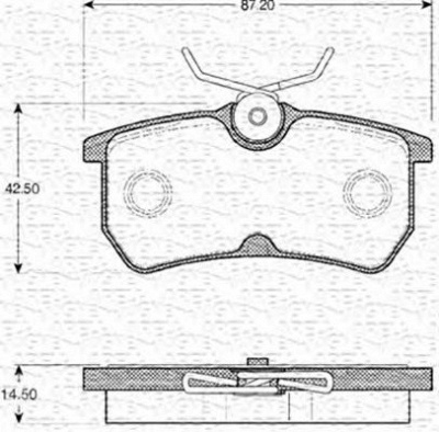 MAGNETI MARELLI 363702161050 -  Комплект тормозных колодок, дисковый тормоз